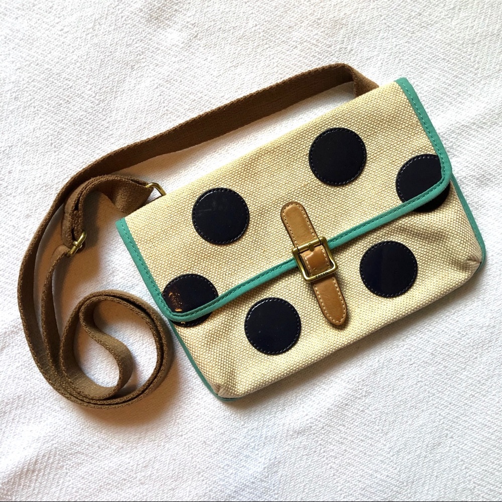 Fossil Crossbody Purse,  Canvas Polka Dot
